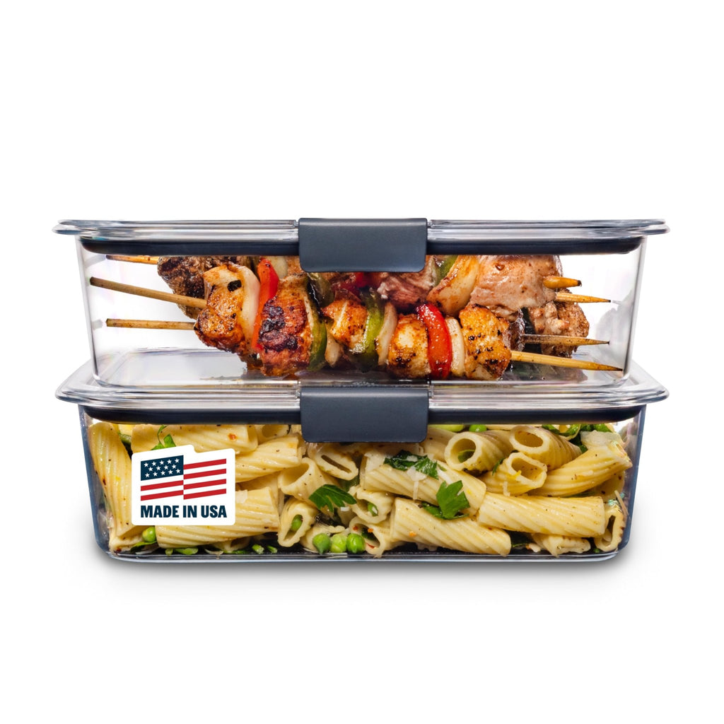 Rubbermaid Brilliance BPA-Free Food Storage Containers with Lids, Airtight Clear Set of 2 (9.6 Cup), Ideal for Lunch, Meal
