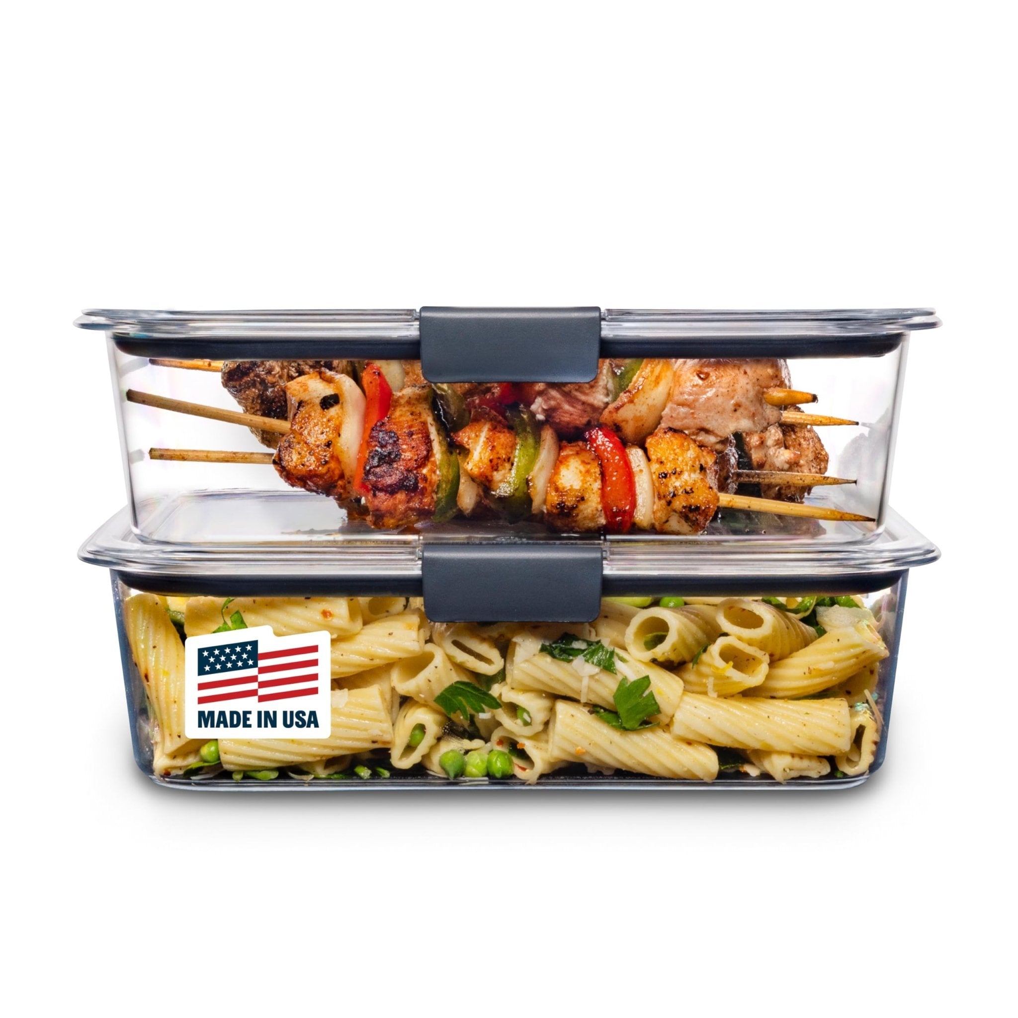 Rubbermaid Brilliance BPA-Free Food Storage Containers with Lids, Airtight Clear Set of 2 (9.6 Cup), Ideal for Lunch, Meal Prep, and Leftovers - My Kitchen Products