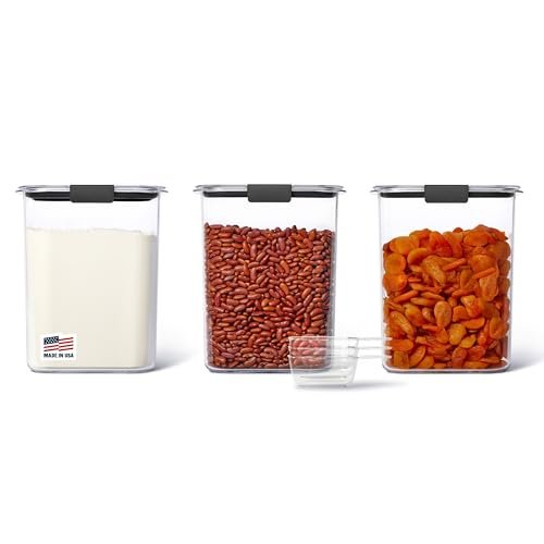 Rubbermaid Brilliance BPA-Free Food Storage Containers with Lids Airtight Kitchen and Pantry Organization Set Includes 3 Containers and Scoops Clear 16 cups - My Kitchen Products
