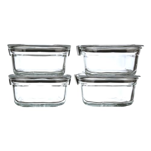 Rubbermaid Brilliance Glass Food Storage Containers, 3.2 Cup, Set of 4, BPA-Free, Leak-Proof, Clear - My Kitchen Products