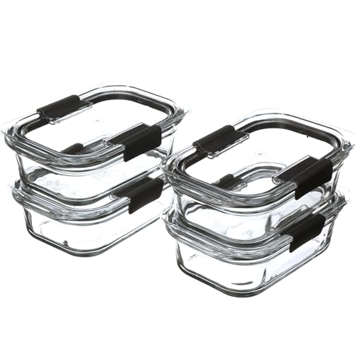 Rubbermaid Brilliance Glass Food Storage Containers, 3.2 Cup, Set of 4, BPA-Free, Leak-Proof, Clear - My Kitchen Products