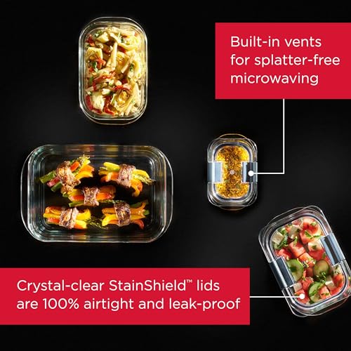 Rubbermaid Brilliance Glass Food Storage Containers, 3.2 Cup, Set of 4, BPA-Free, Leak-Proof, Clear - My Kitchen Products