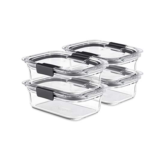 Rubbermaid Brilliance Glass Food Storage Containers, 3.2 Cup, Set of 4, BPA-Free, Leak-Proof, Clear - My Kitchen Products