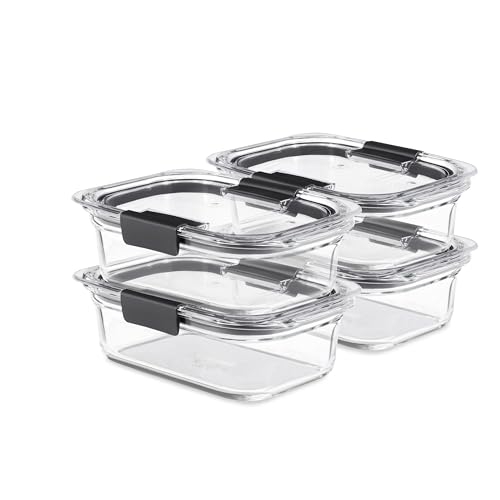 Rubbermaid Brilliance Glass Food Storage Containers, 3.2 Cup, Set of 4, BPA-Free, Leak-Proof, Clear - My Kitchen Products