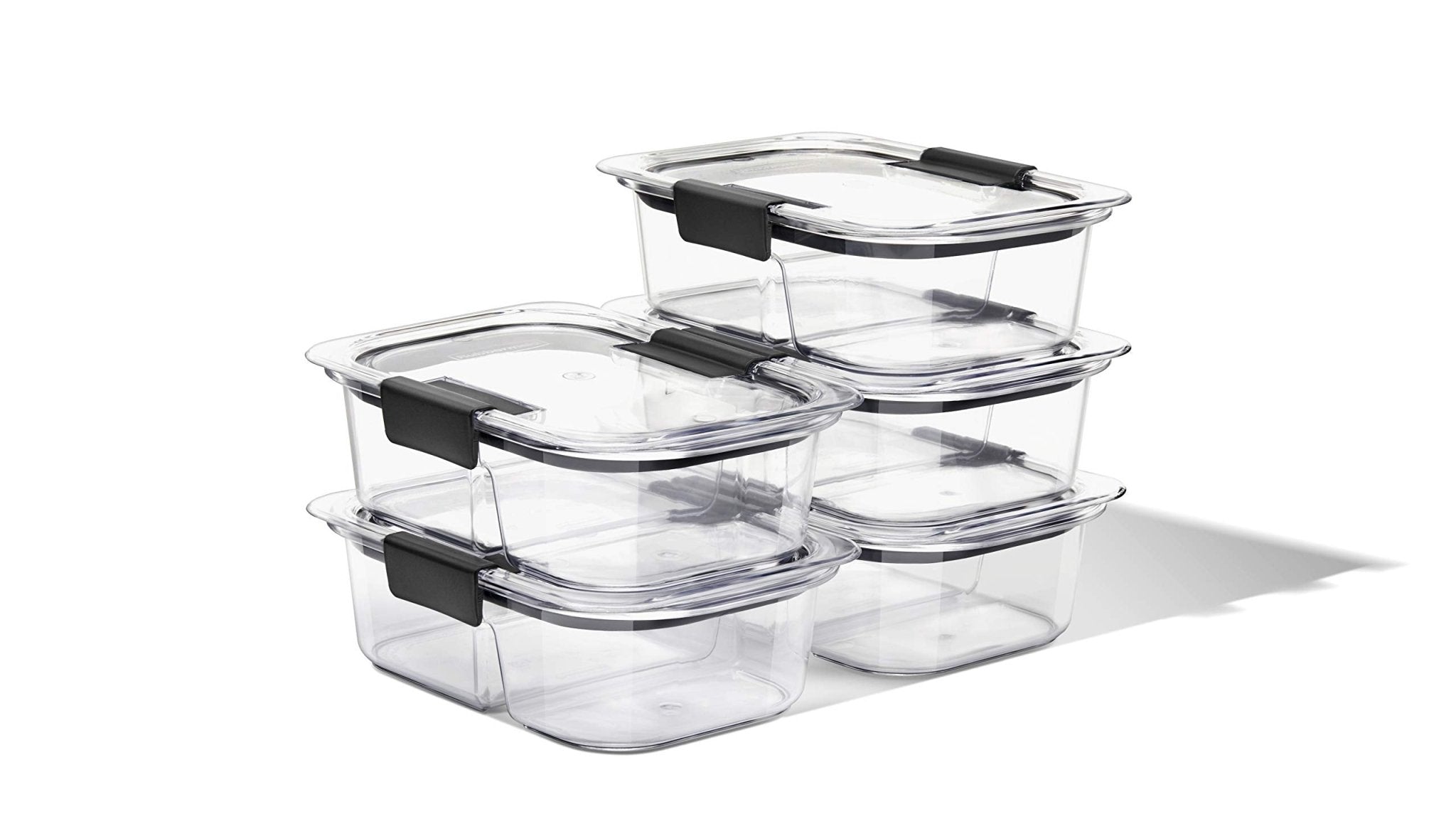 Rubbermaid Brilliance Meal Prep Containers, 2-Compartment Food Storage Containers, 2.85 Cup, 5-Pack, BPA-Free, Clear/Grey - My Kitchen Products
