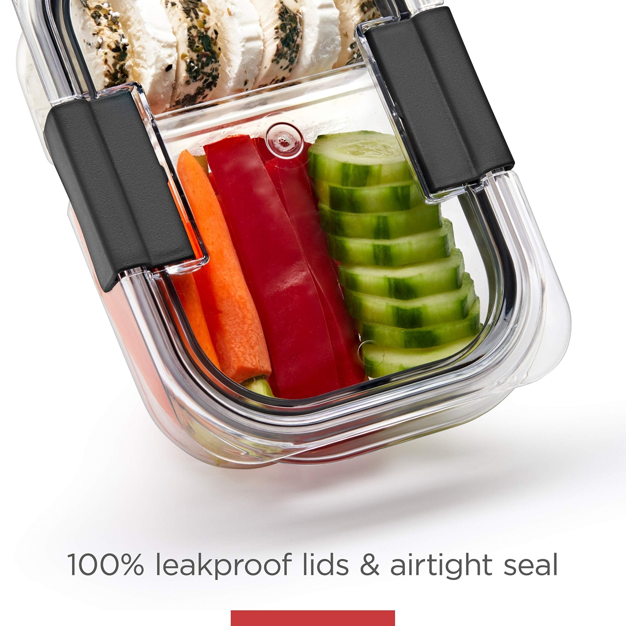 Rubbermaid Brilliance Meal Prep Containers, 2-Compartment Food Storage Containers, 2.85 Cup, 5-Pack, BPA-Free, Clear/Grey - My Kitchen Products