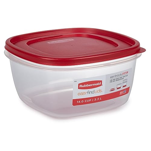 Rubbermaid Easy Find Lids Food Storage Container, 14 Cup, Red 2 Pack - My Kitchen Products