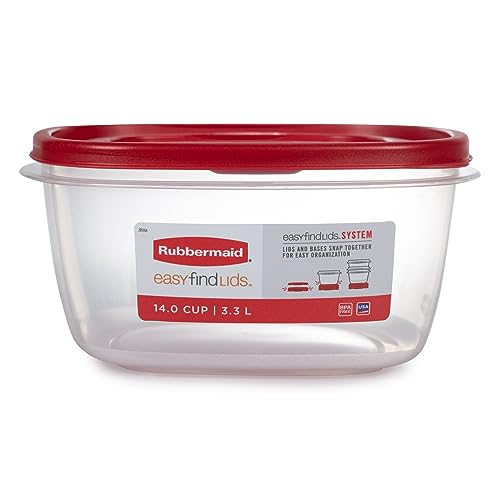 Rubbermaid Easy Find Lids Food Storage Container, 14 Cup, Red 2 Pack - My Kitchen Products
