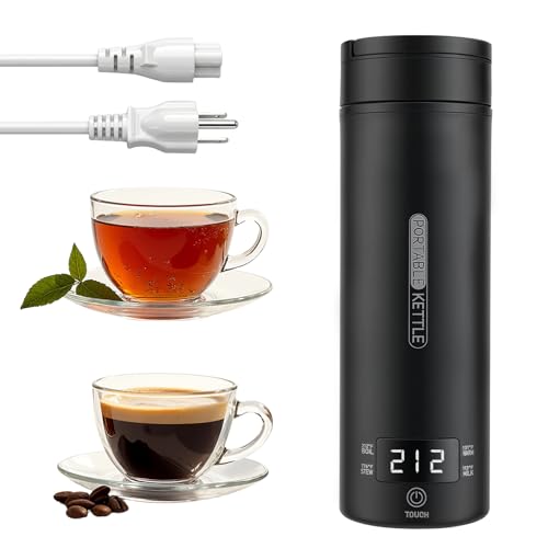 Rzlinn Portable Electric Kettle （120V）, Travel Tea Kettle, 316 Stainless Steel Premium Liner, 4-speed Temperature Adjustment with Auto Shut-off and Boil-Off Protection black - My Kitchen Products