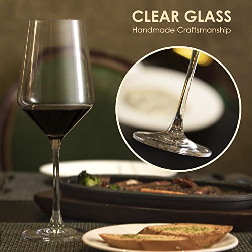 S SALIENT Wine Glasses Set of 6,Long Stem White/Red Wine glasses,14oz Hand Blown Premium Crystal Wine Glass,Gift Packing Burgundy Glasses - My Kitchen Products