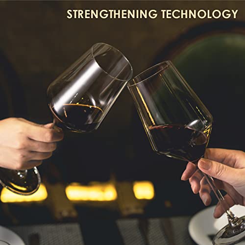 S SALIENT Wine Glasses Set of 6,Long Stem White/Red Wine glasses,14oz Hand Blown Premium Crystal Wine Glass,Gift Packing Burgundy Glasses - My Kitchen Products