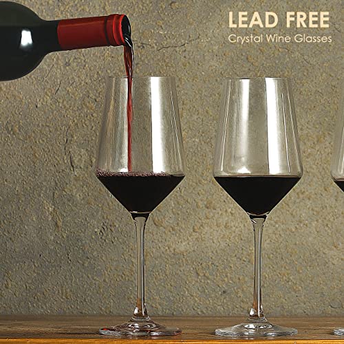 S SALIENT Wine Glasses Set of 6,Long Stem White/Red Wine glasses,14oz Hand Blown Premium Crystal Wine Glass,Gift Packing Burgundy Glasses - My Kitchen Products