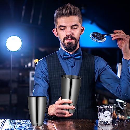 Sabary 6 Pcs Cocktail Shakers Professional Bar Shaker Boston Set Stainless Steel Martini Drink Mixer Basic Tool Weighted Shake Metal Can Cocktail Shaker Set, 18 Oz, 28 oz (Black) - My Kitchen Products