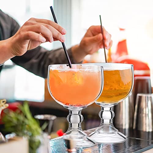 Sabary Set of 12 Schooner Beer Glass 21.5 oz Extra Large Margarita Glass Clear Fishbowl Cup for Drinks Thick Bottom Goblet Shrimp Cocktail Cups for Drinking Coronaritas Beer Margarita Juice Water - My Kitchen Products