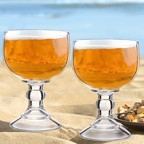 Sabary Set of 12 Schooner Beer Glass 21.5 oz Extra Large Margarita Glass Clear Fishbowl Cup for Drinks Thick Bottom Goblet Shrimp Cocktail Cups for Drinking Coronaritas Beer Margarita Juice Water - My Kitchen Products