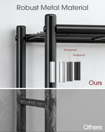Sakugi Storage Shelves - Set of 2, 5-Tier Metal Shelf Organizer, Space-Saving Garage Shelving with Leveling Feet, Standing Shelves Organizer for Kitchen, Laundry, Pantry (18.4" x 12.6" x 57.4", Black) - My Kitchen Products