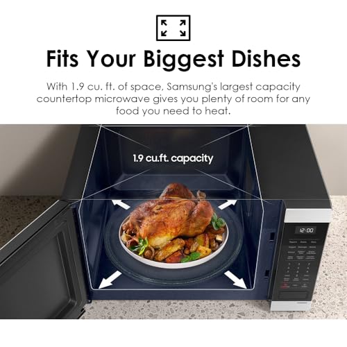 SAMSUNG 1.9 cu. ft. Countertop Microwave with Sensor Cooking, Matte Black Stainless Steel, MS19DG8500MTAA - My Kitchen Products