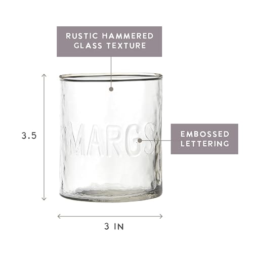Santa Barbara Design Studio Hammered Margarita Cocktail Glass, 8.45-Ounce, Margs - My Kitchen Products