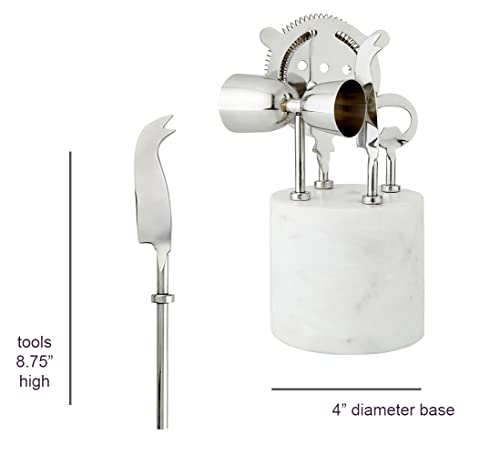 Santa Barbara Design Studio TableSugar Bar Tools Modern Kitchen Cocktail Accessories, 4-Pieces, Stainless Steel/Marble - My Kitchen Products