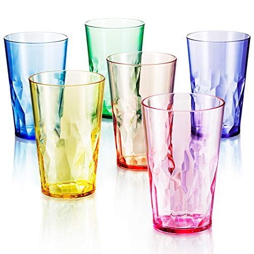 SCANDINOVIA - 19oz Unbreakable Premium Drinking Glasses Set of 6 - Super Grade Acrylic Plastic - Perfect for Gifts - Dishwasher Safe - Stackable - Drinkware Cups Reusable Water Tumbler - My Kitchen Products