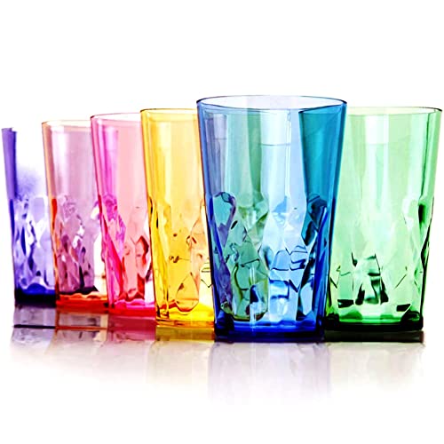 SCANDINOVIA - 19oz Unbreakable Premium Drinking Glasses Set of 6 - Super Grade Acrylic Plastic - Perfect for Gifts - Dishwasher Safe - Stackable - Drinkware Cups Reusable Water Tumbler - My Kitchen Products