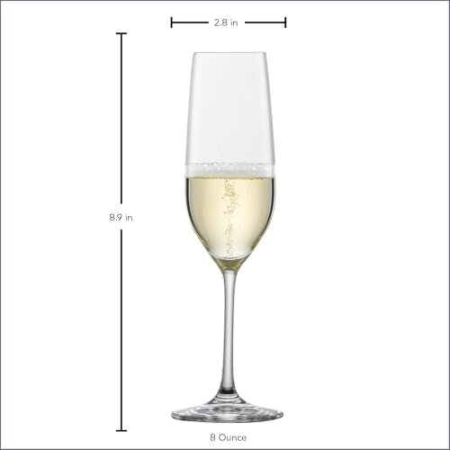 SCHOTT ZWIESEL Forté Champagne Flute (Set of 6), Champagne Glasses with Effervescence Point, Dishwasher-Safe Machine-Made Tritan Crystal Glasses, Made in Germany (8 Ounce) - My Kitchen Products