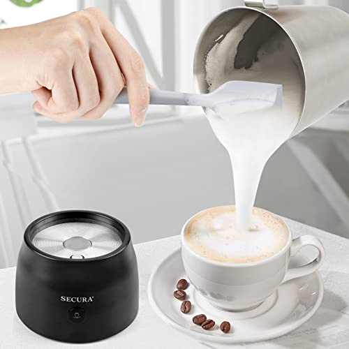 Secura 17oz Detachable Milk Frother and Steamer, Stainless Steel Electric Hot/Cold Foam Maker for Lattes, Cappuccinos & Hot Chocolate, Upgraded 2-in-1 Whisks, Non-Stick & Teflon-Free Design - My Kitchen Products