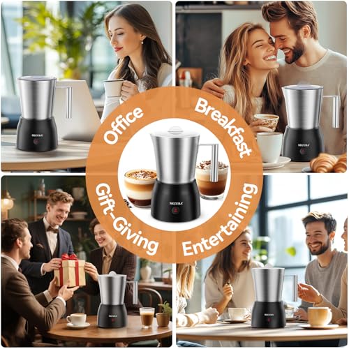 Secura 17oz Electric Milk Frother and Steamer, Stainless Steel Detachable Milk Jug, 4-in-1 Hot & Cold Foam Maker for Latte, Cappuccino & Hot Chocolate, BPA & Teflon-Free, Dishwasher Safe - My Kitchen Products