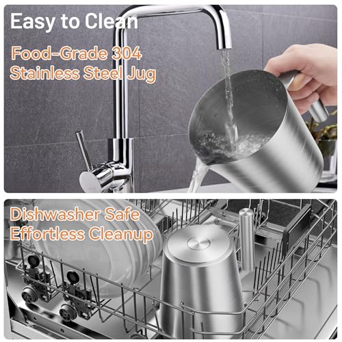 Secura 17oz Electric Milk Frother and Steamer, Stainless Steel Detachable Milk Jug, 4-in-1 Hot & Cold Foam Maker for Latte, Cappuccino & Hot Chocolate, BPA & Teflon-Free, Dishwasher Safe - My Kitchen Products