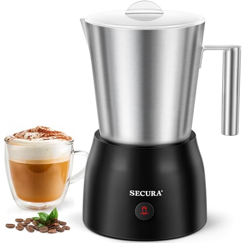 Secura 17oz Electric Milk Frother and Steamer, Stainless Steel Detachable Milk Jug, 4-in-1 Hot & Cold Foam Maker for Latte, Cappuccino & Hot Chocolate, BPA & Teflon-Free, Dishwasher Safe - My Kitchen Products