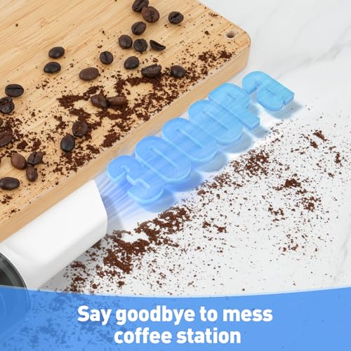 Secura Brands Coffee Grinder Vacuum Cleaner, 3000Pa 2-in-1 Rechargeable Handheld Burr&Casing Cleaner with Soft Brush & Crevice for Burr Coffee Grinders, Manual Mills (White) - My Kitchen Products