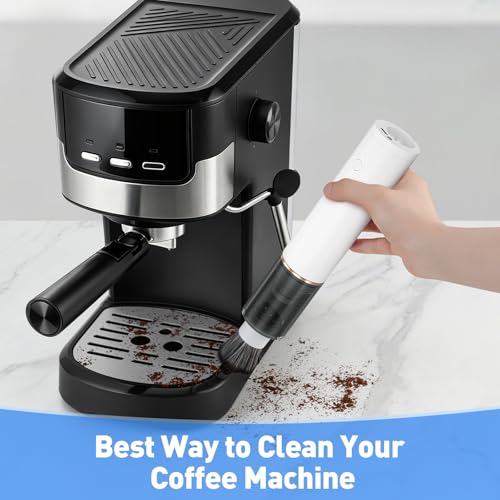 Secura Brands Coffee Grinder Vacuum Cleaner, 3000Pa 2-in-1 Rechargeable Handheld Burr&Casing Cleaner with Soft Brush & Crevice for Burr Coffee Grinders, Manual Mills (White) - My Kitchen Products