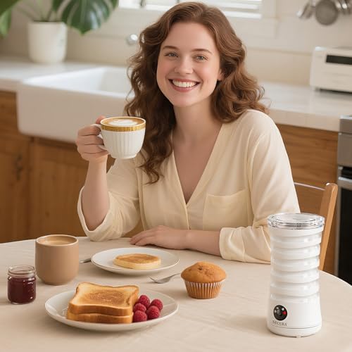 Secura Electric Milk Frother, Automatic Milk Steamer, 4-IN-1 Hot & Cold Foam Maker-8.4oz/240ml Milk Warmer for Latte, Cappuccinos, Macchiato with Silicone Spatula, Silent Operation & Shut-off - My Kitchen Products