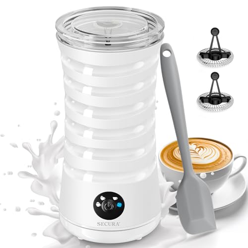 Secura Electric Milk Frother, Automatic Milk Steamer, 4-IN-1 Hot & Cold Foam Maker-8.4oz/240ml Milk Warmer for Latte, Cappuccinos, Macchiato with Silicone Spatula, Silent Operation & Shut-off - My Kitchen Products