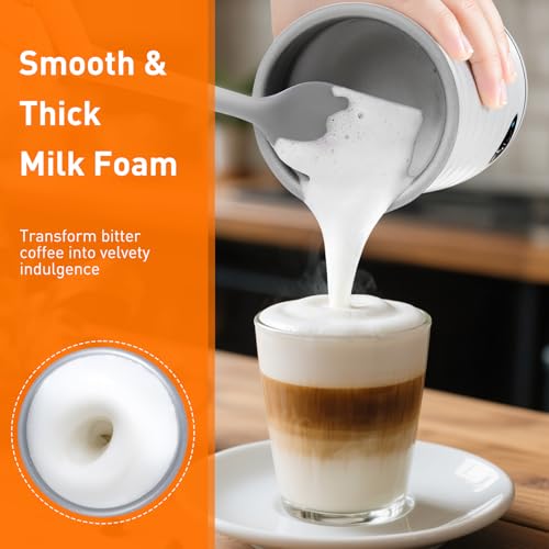 Secura Electric Milk Frother, Automatic Milk Steamer, 4-IN-1 Hot & Cold Foam Maker-8.4oz/240ml Milk Warmer for Latte, Cappuccinos, Macchiato with Silicone Spatula, Silent Operation & Shut-off - My Kitchen Products