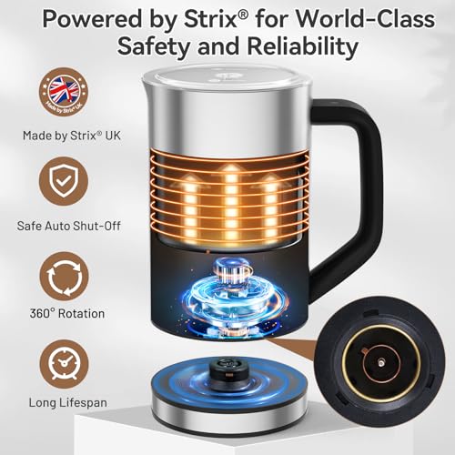 Secura Milk Frother, Electric Milk Steamer Stainless Steel, 8.4oz/250ml Automatic Hot and Cold Foam Maker and Milk Warmer for Latte, Cappuccinos, Macchiato, 120V - My Kitchen Products