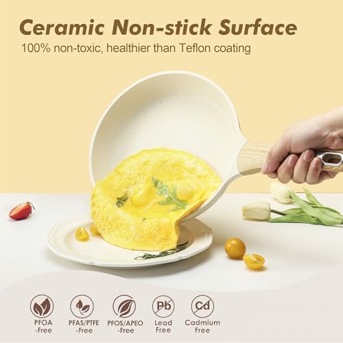 SENSARTE Ceramic Cookware Sets, Pots and Pans Set Non stick, 14 Piece Induction Cookware, Non toxic Healthy Non Stick Kitchen Cooking Set, with Frying Pans Set, PFAS PTFE PFOA PFOS Free - My Kitchen Products
