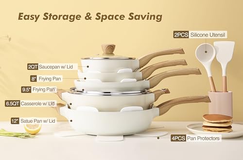 SENSARTE Ceramic Cookware Sets, Pots and Pans Set Non stick, 14 Piece Induction Cookware, Non toxic Healthy Non Stick Kitchen Cooking Set, with Frying Pans Set, PFAS PTFE PFOA PFOS Free - My Kitchen Products