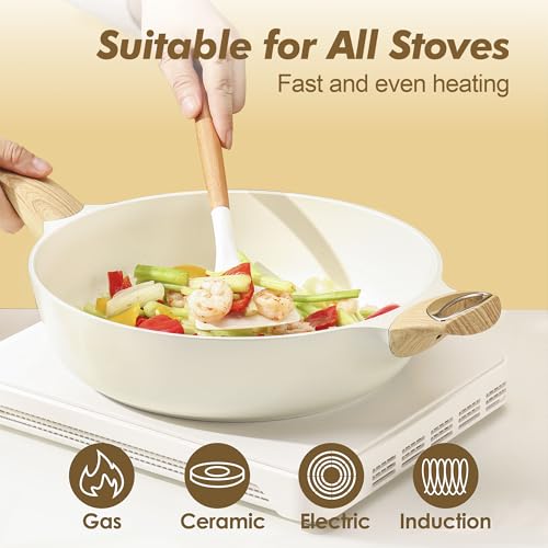 SENSARTE Ceramic Cookware Sets, Pots and Pans Set Non stick, 14 Piece Induction Cookware, Non toxic Healthy Non Stick Kitchen Cooking Set, with Frying Pans Set, PFAS PTFE PFOA PFOS Free - My Kitchen Products