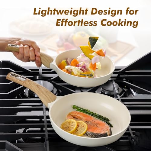 SENSARTE Ceramic Nonstick Frying Pan Small Skillet 8/9.5/11/12.5Inch Non Stick Omelet Pan, Non-toxic Kitchen Cooking Chef's Pan, Free of Intentionally Added PFOA/PFAS/PTFE, Induction Compatible, White - My Kitchen Products