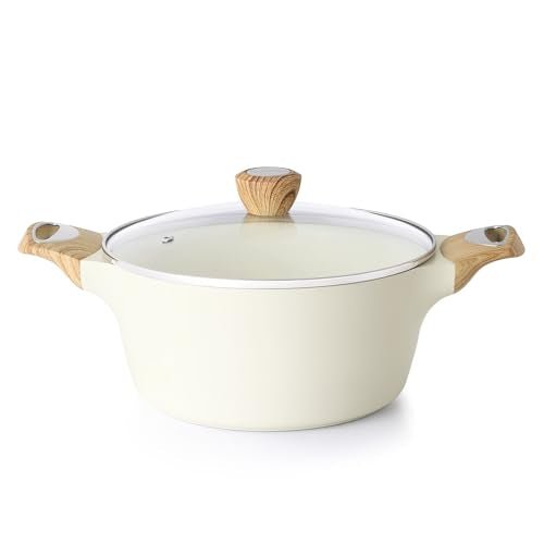 SENSARTE Ceramic Nonstick Stock Pot with Lid, 2.6/4.5/6.6/8.5/11 QT Soup Pot Casserole Pot, Non-toxic Healthy Pasta Pot, Large Cooking Pot Stew Pot, Induction Compatible, PFOA PFAS PTFE Free, White - My Kitchen Products