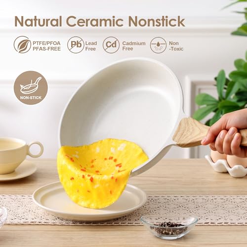 SENSARTE Nonstick Ceramic Cookware Set 16-Piece, Healthy Pots and Pans Set, Non-toxic Kitchen Cooking Set with Stay-Cool Handles, Silicone Utensils and Pot Protectors, PFAS/PTFE/PFOA Free - My Kitchen Products