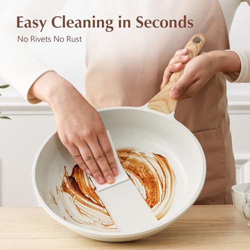 SENSARTE Nonstick Ceramic Frying Pan with Lid 8/9.5/10/11/12.5 Inch Omelet Pan Skillet, Free of Intentionally Added PFAS/PTFE Non-toxic Chef's Pan Induction Compatible Pan, Heat Resistant Handle - My Kitchen Products