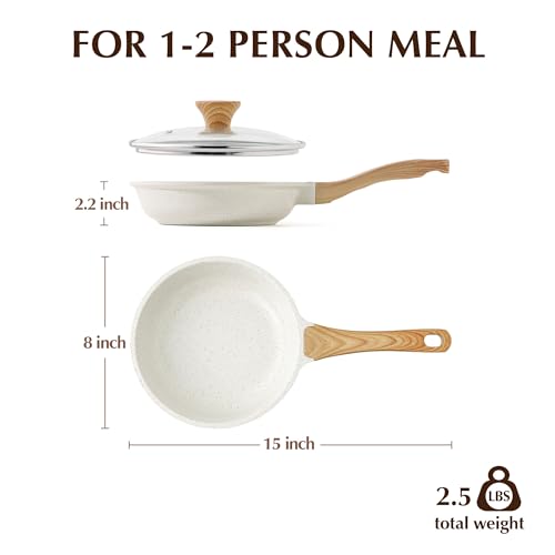 SENSARTE Nonstick Ceramic Frying Pan with Lid 8/9.5/10/11/12.5 Inch Omelet Pan Skillet, Free of Intentionally Added PFAS/PTFE Non-toxic Chef's Pan Induction Compatible Pan, Heat Resistant Handle - My Kitchen Products