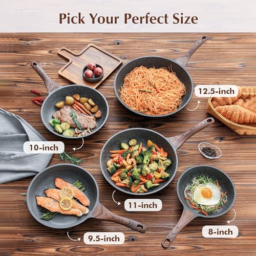 SENSARTE Nonstick Frying Pan Skillet, Swiss Granite Coating Omelette Pan, Healthy Stone Cookware Chef's Pan, PFOA Free (9.5 Inch) - My Kitchen Products