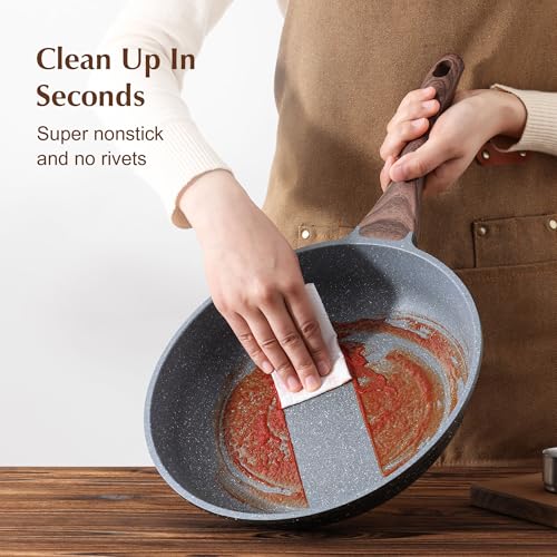 SENSARTE Nonstick Frying Pan Skillet, Swiss Granite Coating Omelette Pan, Healthy Stone Cookware Chef's Pan, PFOA Free (9.5 Inch) - My Kitchen Products
