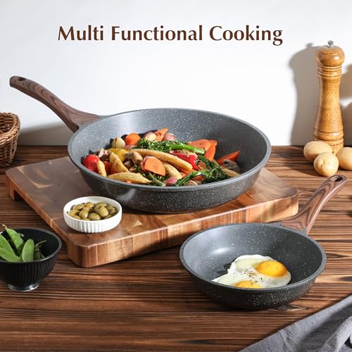 SENSARTE Nonstick Frying Pan Skillet, Swiss Granite Coating Omelette Pan, Healthy Stone Cookware Chef's Pan, PFOA Free (9.5 Inch) - My Kitchen Products