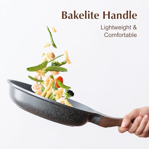 SENSARTE Nonstick Frying Pan Skillet, Swiss Granite Coating Omelette Pan, Healthy Stone Cookware Chef's Pan, PFOA Free (9.5 Inch) - My Kitchen Products
