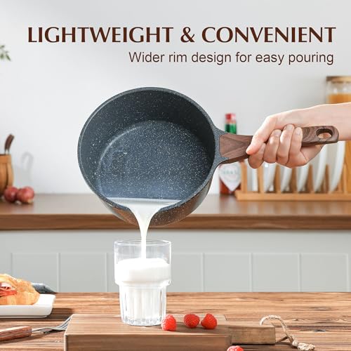 SENSARTE Nonstick Saucepan with Lid, 1.5 Quarts Small Pot with Swiss Granite Coating, Stay-cool Handle, Multipurpose Handy Sauce Pot Small Kitchen Cooking Pot, Induction Comptable, PFOA Free - My Kitchen Products