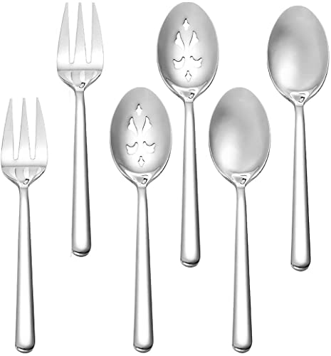 Serving Spoon x 2,Slotted Serving Spoon x 2,Serving Forks x 2,RTT 9 Inch Stainless Steel Catering Serving Utensils for Party
